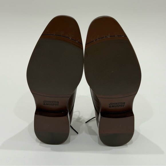 Johnston Murphy Men's 8.5M Mcclain Cap Toe Tan Full Grain Leather Shoes New $160 - Picture 11 of 15